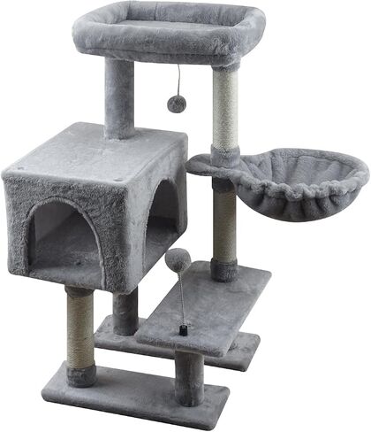 MIAO PAW Cute Cat Tree Cat Tower for Indoor Condo with Sisal Scratching Posts Jump Platform Furniture Activity Center Play House Bed Fashion Design Houses Pink in Saudi Arabia