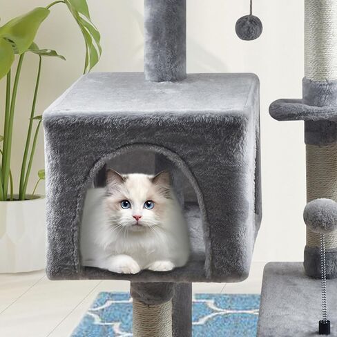 MIAO PAW Cute Cat Tree Cat Tower for Indoor Condo with Sisal Scratching Posts Jump Platform Furniture Activity Center Play House Bed Fashion Design Houses Pink in Saudi Arabia