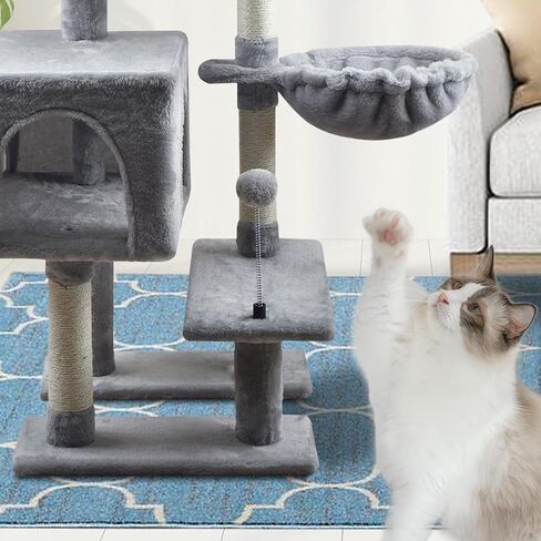 MIAO PAW Cute Cat Tree Cat Tower for Indoor Condo with Sisal Scratching Posts Jump Platform Furniture Activity Center Play House Bed Fashion Design Houses Pink in Saudi Arabia
