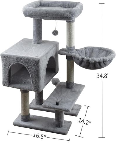 MIAO PAW Cute Cat Tree Cat Tower for Indoor Condo with Sisal Scratching Posts Jump Platform Furniture Activity Center Play House Bed Fashion Design Houses Pink in Saudi Arabia