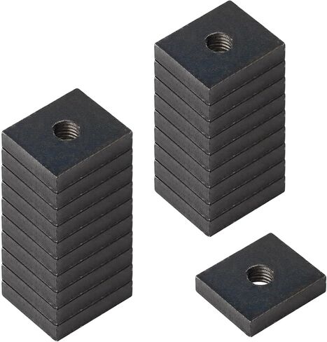 20 Pcs Rectangular Nuts with 3/8"-16 Threaded Hole, 1-3/8"x1-1/8", Flat Washer Fastener, Thickness 7.7mm, Carbon Steel in Saudi Arabia