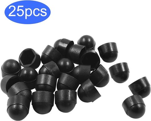 Hitefu 25PCS Hex Head Bolt Covers, Black Dome Bolt Nut Protective Caps, Acorn Hex Cap Nuts for Hexagonal Screws, M8 (13 x 15.5mm) in Saudi Arabia