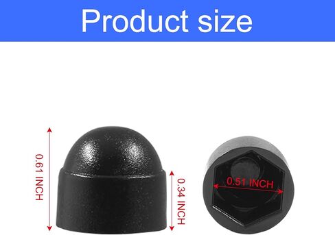Hitefu 25PCS Hex Head Bolt Covers, Black Dome Bolt Nut Protective Caps, Acorn Hex Cap Nuts for Hexagonal Screws, M8 (13 x 15.5mm) in Saudi Arabia