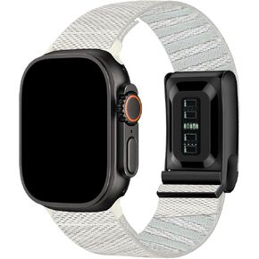 حزام رياضي من النايلون لـ Whoop 5.0 + Apple Watch Combo Band - حزام هجين مرن قابل للتعديل وقابل للتنفس لـ Whoop 5.0 وساعة Apple 1/2/3/4/5/6/7/8/9/10/11/SE/Ultra in Kuwait