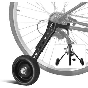 Adjustable Bicycle Training Wheels for Adults, Fit 24" to 26" Bikes, Steel Construction, Black, 1 Pair - Safe and Stable Learning Training Wheels in Kuwait