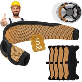 5 Pcs Hard Hat Sweatbands | 3-Layer Fabri Hard Hat Liner Accessories,Orange | Washable 3-Layer Fabri Hard Hats Accessories for Safety & Welding Helmets,Reusable,Cotton,Replacement,Cooling 3D Mesh Design in Saudi Arabia