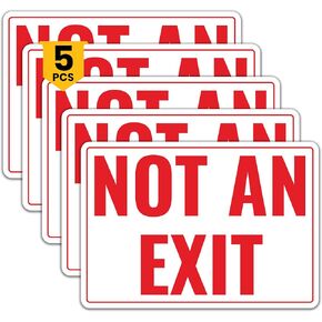 5 x Not an Exit Sign| 10 x 7 Inch Self-Adhesive Vinyl This is Not an Exit Sign| UV-Resistant, Waterproof Not an Exit Signs for Business in Kuwait