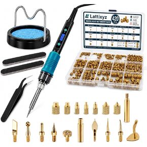 3D Printing Tools Kit with 100W Digital Soldering Iron, 420Pcs Brass Heat Set Inserts M2-M8, 3D Print Smoothing Tool Tips, Threaded Inserts for Plastic, Plastic Welding & Finishing Kit in Saudi Arabia