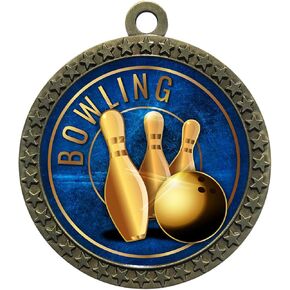Express Medals 1 to 50 Packs Bowling Gold Medal Trophy Award with Neck Ribbon STDD212-EG14 in Kuwait