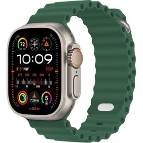 حزام Ocean متوافق مع Apple Watch Ultra Band 49mm 45mm 44mm 42mm 46mm، حزام رياضي من السيليكون للنساء والرجال حزام ناعم قابل للتعديل مع إبزيم لساعة Apple Ultra 3/2/1 iWatch Series 11 10 9 8 7 6 5 4 3 SE in Kuwait