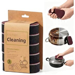 5 Pack Magic Sponges Cleaning Eraser, Carborundum Sponge, Multi-Functional Cleaning Sponges, Rust Foam Cleaning Eraser，Suitable for pots, Kitchen, Tiled Wall and Sink in Kuwait