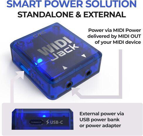 CME WIDI Jack + 5-pin DIN Bundle - Bluetooth MIDI Interface with 5-PIN DIN MIDI cables Included - Works with all DIN-5 MIDI devices in Kuwait