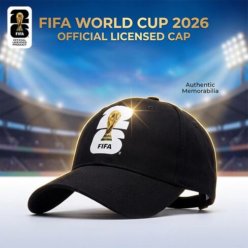 قبعة بيسبول رسمية لكأس العالم لكرة القدم 2026 قابلة للتعديل، قبعة لمشجعي كرة القدم، قبعة للأب للرجال والنساء، قبعة مروحة للرياضات الخارجية والسفر باللون الأسود in Kuwait