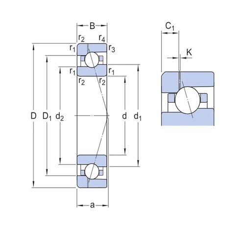 1 مجموعة 7014AC 70x110x20 محامل المغزل محامل الاتصال الزاوي مع كرات السيراميك in Kuwait
