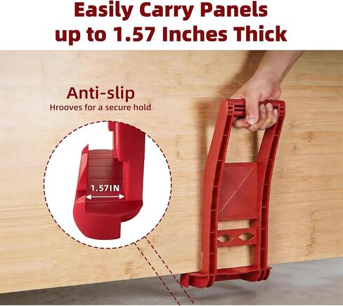 2 Pack Drywall Carrier, 176Lbs Load Bearing Plastic Panel Carrier Tool | Anti-pinch, ABS Plastic, Lightweight, Ergonomic Handling, For Drywall Plywood Glass Board Plasterboard MDF in Kuwait