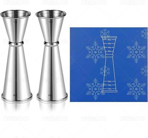 2oz 1oz Premium Japanese Jigger with 7 Measurements Inside for Bartender, 304 Stainless Steel Heavy-Duty Jigger, Bar Accessories for The Home Bar Set (Silver) in Kuwait