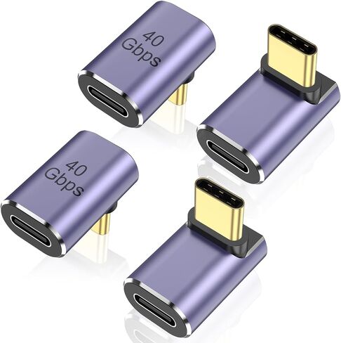 Vanjua 4 Pack 90 Degree USB-C Male to Female Adapter, Right Angle 100W Type-C Adapter Extender for Steam Deck, ROG Ally, Switch 2, Notebook Computers, Thunderbolt 4, Tablet and Mobile Phones in Kuwait