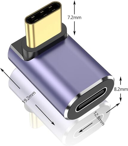 Vanjua 4 Pack 90 Degree USB-C Male to Female Adapter, Right Angle 100W Type-C Adapter Extender for Steam Deck, ROG Ally, Switch 2, Notebook Computers, Thunderbolt 4, Tablet and Mobile Phones in Kuwait