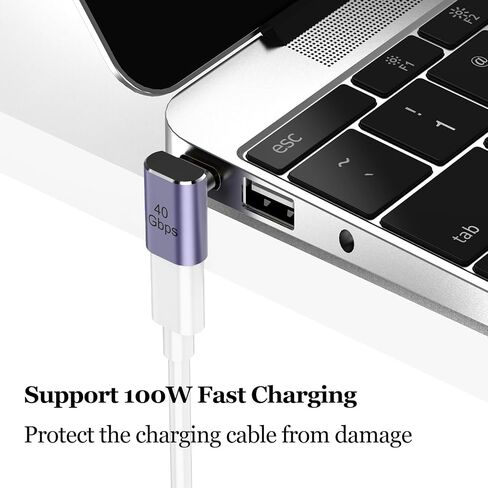 Vanjua 4 Pack 90 Degree USB-C Male to Female Adapter, Right Angle 100W Type-C Adapter Extender for Steam Deck, ROG Ally, Switch 2, Notebook Computers, Thunderbolt 4, Tablet and Mobile Phones in Kuwait