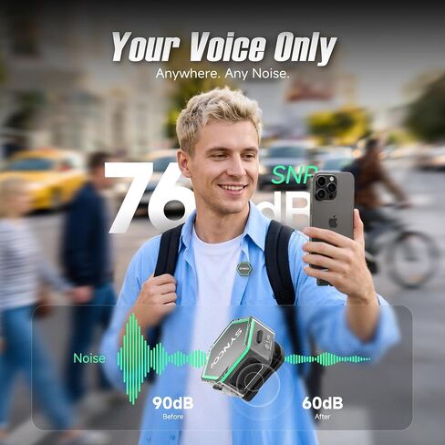 ميكروفون SYNCO اللاسلكي مع حقيبة شحن، ميكروفون G4 صغير لهاتف iPhone/الكاميرا/Android، صوت على مستوى البث 48 كيلو هرتز/24 بت، حماية مسار النسخ الاحتياطي 6 ديسيبل، نطاق 984 قدمًا، مقابلة بث مباشر لمدونة الفيديو in Kuwait