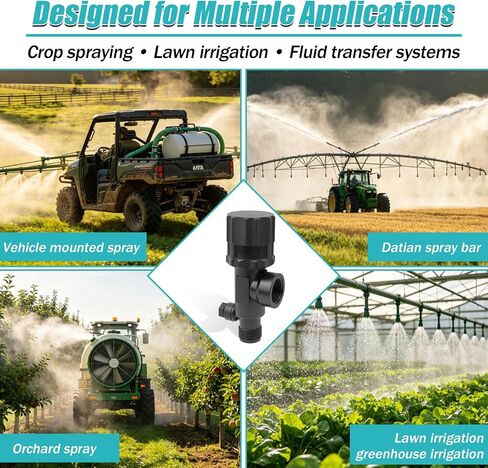 23120-3/4-PP صمام تخفيف الضغط، منظم ضغط البخاخ 3/4 بوصة NPT لـ FIMCO، AG SPRAY، معظم أنظمة الرش والري الزراعية، مع صامولة قفل ومنفذ قياس FPT 1/4 بوصة in Kuwait
