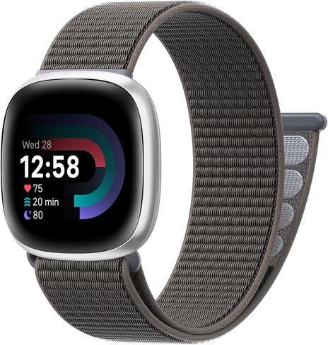 أربطة من النايلون لـ Fitbit Versa 4/3 Sense2/Sense، بديل ناعم مسامي | حزام رياضي قابل للتعديل للنساء والرجال. مقاوم للماء، وخفيف الوزن، ومريح للارتداء طوال اليوم وتتبع النوم. سهل التركيب in Kuwait