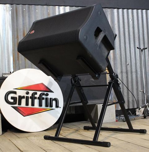 GRIFFIN Guitar Amplifier Stand (Stage-FramePRO Series) – Low Profile Audio Amp Tilt Back Adjustment – Combo PA Speaker Karaoke Monitor Holder – Speaker Cabinet Studio Equipment Platform Riser in Kuwait