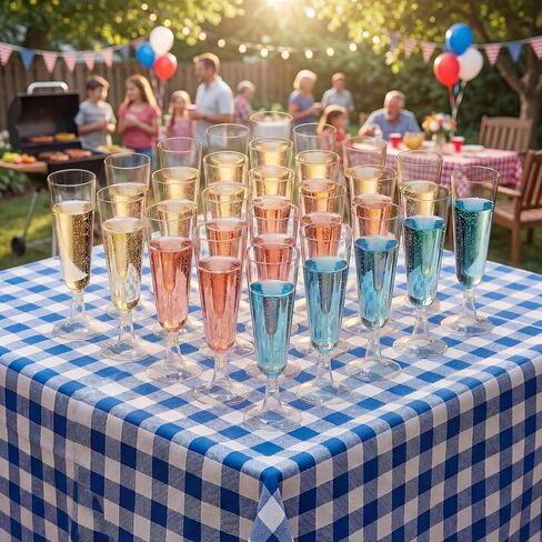 Clear Plastic Champagne Flutes, 60 Pack Disposable Wine Glasses 5 oz | Disposable Champagne Flutes for Weddings, Parties, New Year’s Eve, Mimosas, Prosecco and Cocktails in Kuwait