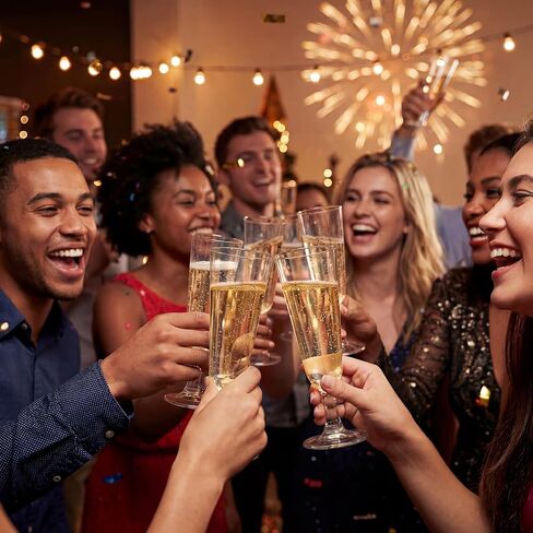 Clear Plastic Champagne Flutes, 60 Pack Disposable Wine Glasses 5 oz | Disposable Champagne Flutes for Weddings, Parties, New Year’s Eve, Mimosas, Prosecco and Cocktails in Kuwait