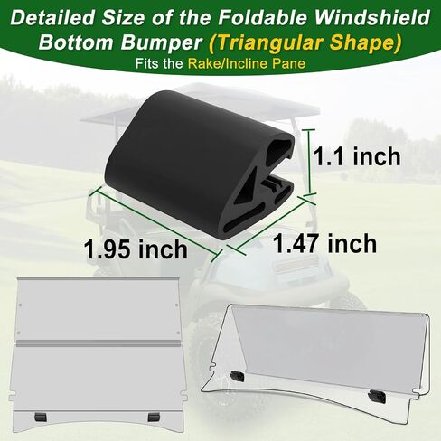 Golf Cart Foldable Windshield Bottom Retaining Clips Set 2 PCS for Club Car Precedent/Tempo/Onward, Folding Windscreen Bumper Extrusion for Rake/Incline Pane Installation - Triangular Shape in Saudi Arabia