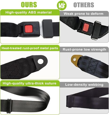 2 Pack Universal Golf Cart Seat Belt, Adjustable Seat Belts for Go Kart, Buggies, UTV, Truck, Club Golf Cart and Other Vehicles, 54 Inch in Kuwait