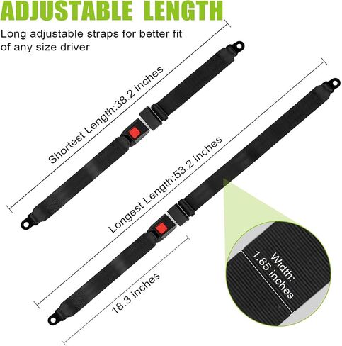 2 Pack Universal Golf Cart Seat Belt, Adjustable Seat Belts for Go Kart, Buggies, UTV, Truck, Club Golf Cart and Other Vehicles, 54 Inch in Kuwait