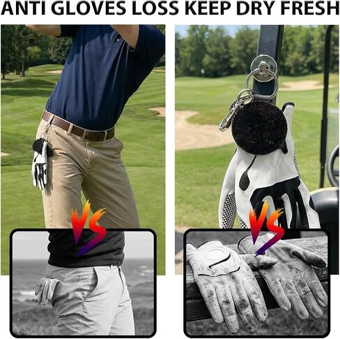 Golf Glove Holder, Magnetic Golf Glove Grabber Gloves Belt Keeper Strap Both Sides Loop 360°Rotatable for Easy & Convenient Use Magnetic Accessories to Golf Cart, Bag Or Hub in Kuwait