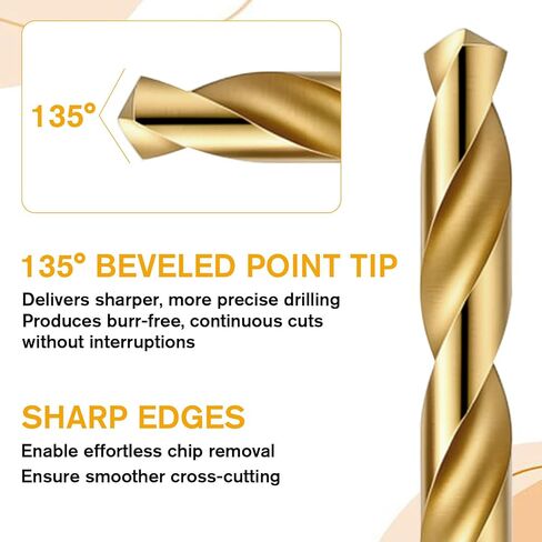13Pcs Metal Drill Bit Set1.5-6.5mm Small Drill Bits High-Speed Steel 4mm Drills Bit for Stainless Steel Hard Metal Iron Copper Aluminum Plastic with Plastic Index Storage Box in Kuwait