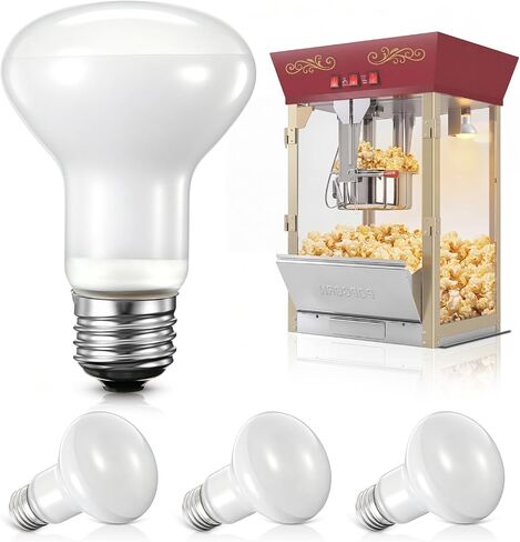 4 Pack 50W 120V R20 Popcorn Machine Light Bulb Replacement, Frosted Shatter Proof Popcorn Lamp, Incandescent Reflector Heat Light Bulb for Machine Warmer & Food Display, E26 Base in Kuwait