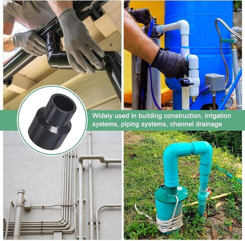 M METERXITY 1-Pack UPVC Reducer Pipe Fitting, 1-1/2"x1" Reducing Coupling Connector Schedule 80 PVC Straight Pipe Coupling Connector for Water Line [Grey] in Kuwait