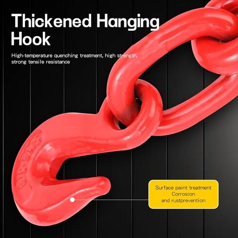 Chain Binder, 3/8"–1/2" Ratchet Load Binders 9215 LBS Secure Working Load, G70 Grab Hooks and Adjustable Length, for Transport Chains, Tie-Down, Hauling, Tie Down, Towing, 2-Pack (3/8" - 1/2"(2 pack)) in Kuwait