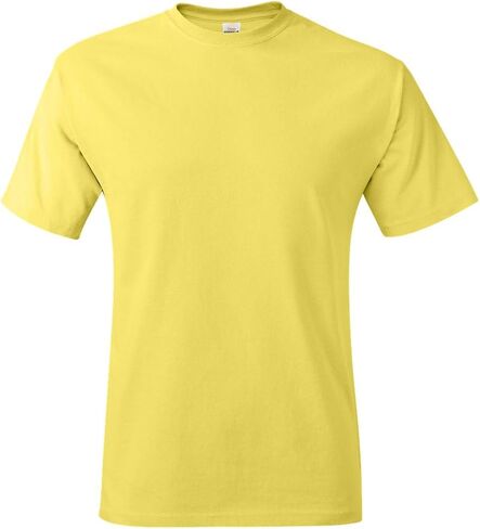 Hanes Authentic Short Sleeve T-Shirt, 100% Pre-Shrunk Cotton, Classic Fit, Tear Away Label, Yellow, 4XL in Kuwait