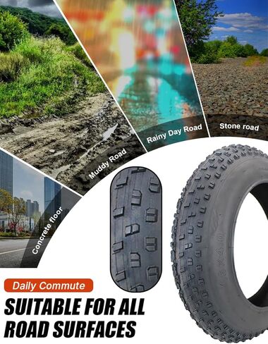 مجموعة إطارات الدراجة الدهنية والأنبوب الداخلي 102-305/16x4.0 | إطارات سميكة مقاس 16 بوصة لجميع التضاريس، إطار دراجة جبلية/E مقاس 16 × 4 بوصة إطار دراجة كهربائية 16 × 4.0، ملحقات الدراجة | 20 رطل لكل بوصة مربعة in Kuwait