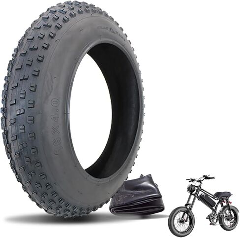 مجموعة إطارات الدراجة الدهنية والأنبوب الداخلي 102-305/16x4.0 | إطارات سميكة مقاس 16 بوصة لجميع التضاريس، إطار دراجة جبلية/E مقاس 16 × 4 بوصة إطار دراجة كهربائية 16 × 4.0، ملحقات الدراجة | 20 رطل لكل بوصة مربعة in Kuwait