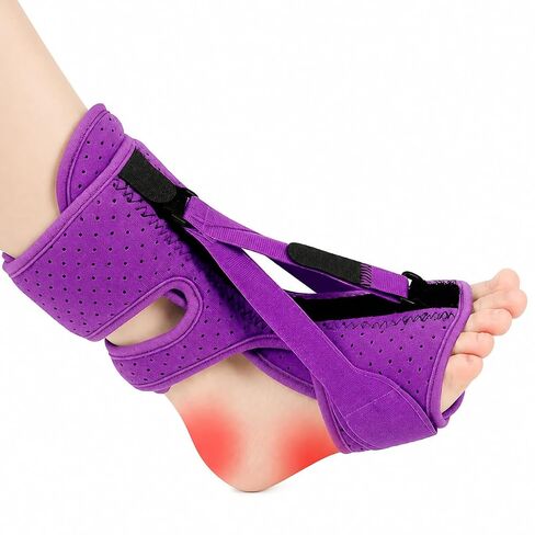 Plantar Fasciitis Night Splint-Upgrade 3 Adjustable Plantar Facetious Relief Brace (Purple, 1PC) in Kuwait