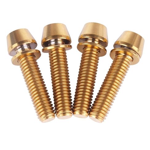 4PCS Titanium Bolt M6x16/18/20/25mm Allen Hex Tapered Head Bolt for Bicycle Crank Brake Screw (Gold, M6x20mm) in Kuwait