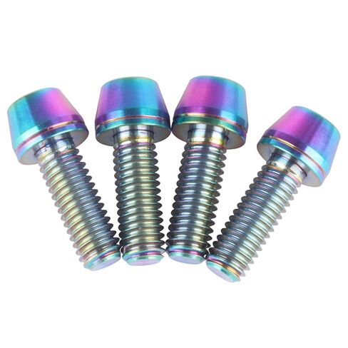 4PCS Titanium Bolt M6x16/18/20/25mm Allen Hex Tapered Head Bolt for Bicycle Crank Brake Screw (Gold, M6x20mm) in Kuwait