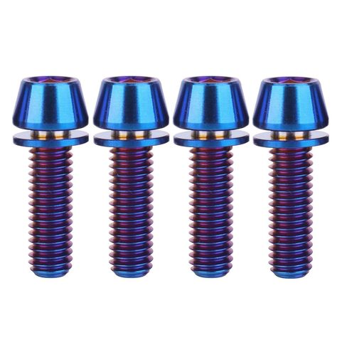 4PCS Titanium Bolt M6x16/18/20/25mm Allen Hex Tapered Head Bolt for Bicycle Crank Brake Screw (Gold, M6x20mm) in Kuwait