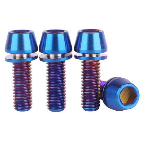 4PCS Titanium Bolt M6x16/18/20/25mm Allen Hex Tapered Head Bolt for Bicycle Crank Brake Screw (Gold, M6x20mm) in Kuwait