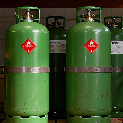 500 PCS Hazard Class 2 Flammable Gas Labels 4 × 4 Inches | DOT Hazmat Compliant, Vinyl, Self Adhesive, Strong Adhesion, Safety Stickers for Shipping Handling Storage Transportation in Kuwait