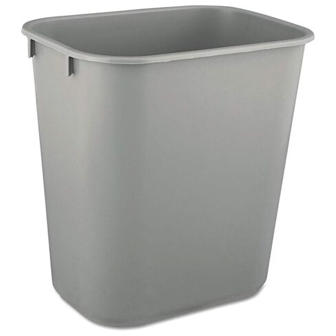 Rubbermaid 2 Pack 2955GRA Deskside Plastic Wastebasket, Rectangular, 3 1/2 gal, Gray in Kuwait