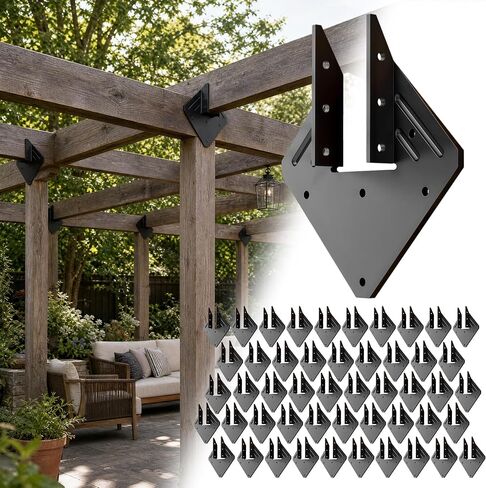 50 عبوة من ربطات عنق الإعصار السوداء مقاس 14 للعوارض الخشبية 2x4 و2x6 | البناء الصلب الثقيلة. لمسة نهائية متينة مطلية بالمسحوق؛ تصنيف الزلازل والرياح العالية. مثالية للطوابق. مقاومة للصدأ in Saudi Arabia