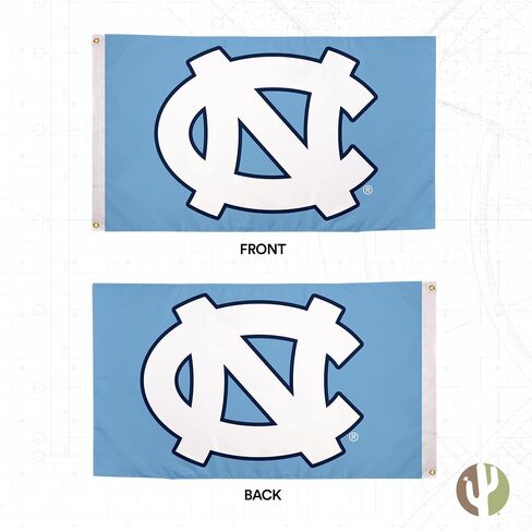 Desert Cactus University of North Carolina Flag Double Sided UNC Chapel Hill Tar Heels Banners 100% Polyester Indoor Outdoor 3x5 feet Flags (Double Sided - Flag 1) in Kuwait