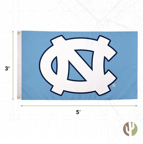 Desert Cactus University of North Carolina Flag Double Sided UNC Chapel Hill Tar Heels Banners 100% Polyester Indoor Outdoor 3x5 feet Flags (Double Sided - Flag 1) in Kuwait
